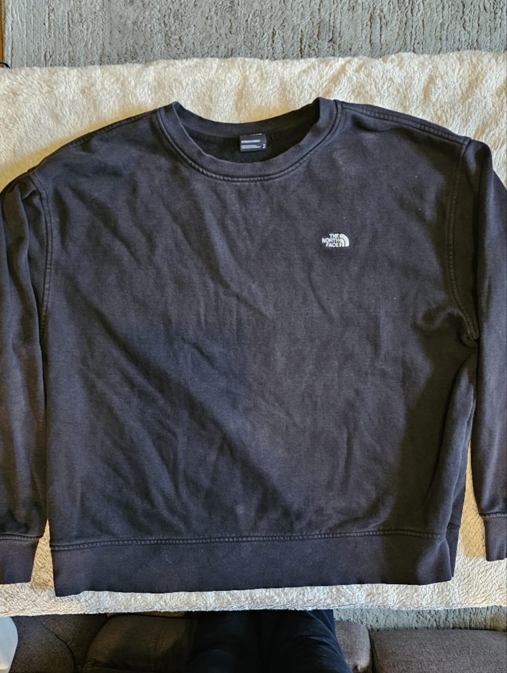 The North Face Women's Black Sweatshirt with White Logo Size Small